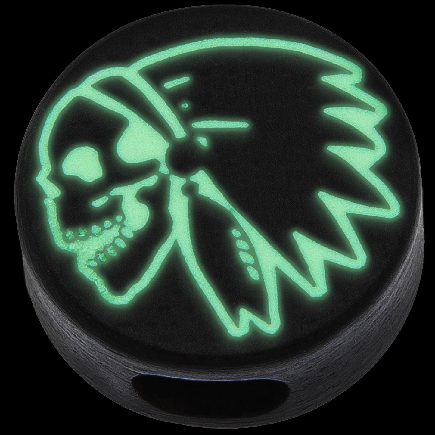 Circle Skull War Bonnet Glowing Lanyard Bead Paracord Bead G10 Luminophore