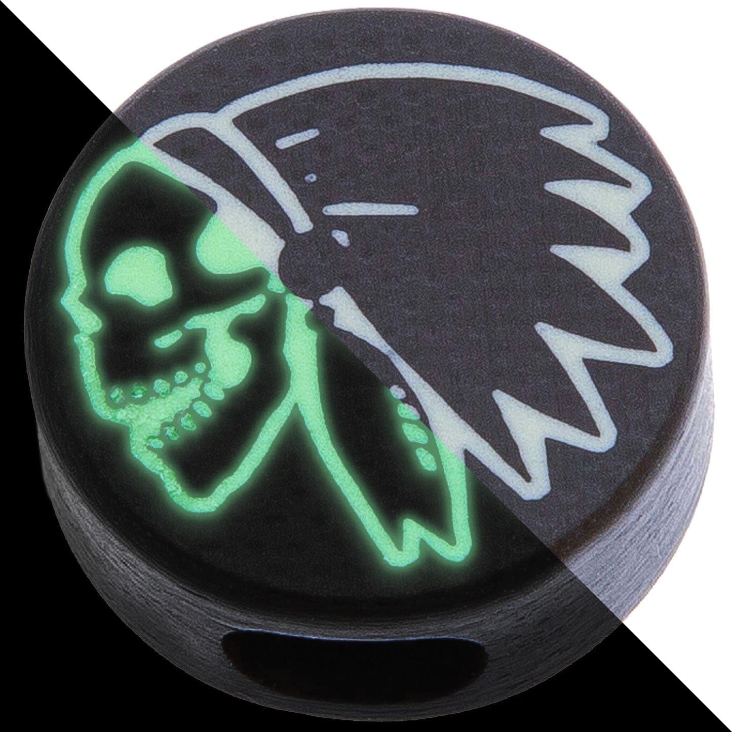 Circle Skull War Bonnet Glowing Lanyard Bead Paracord Bead G10 Luminophore