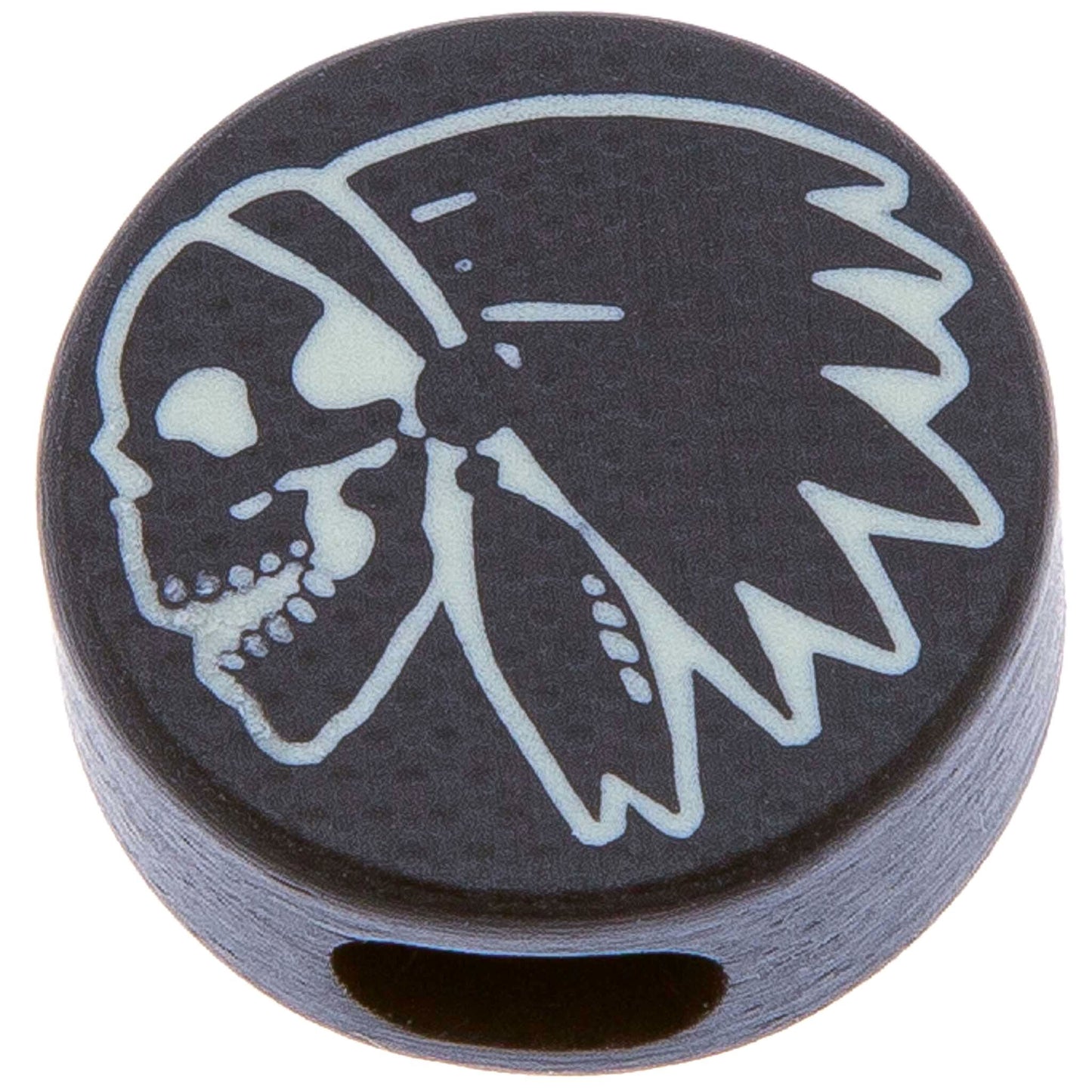 Circle Skull War Bonnet Glowing Lanyard Bead Paracord Bead G10 Luminophore