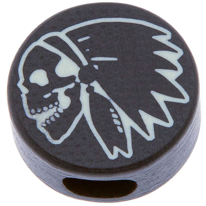 Circle Skull War Bonnet Glowing Lanyard Bead Paracord Bead G10 Luminophore