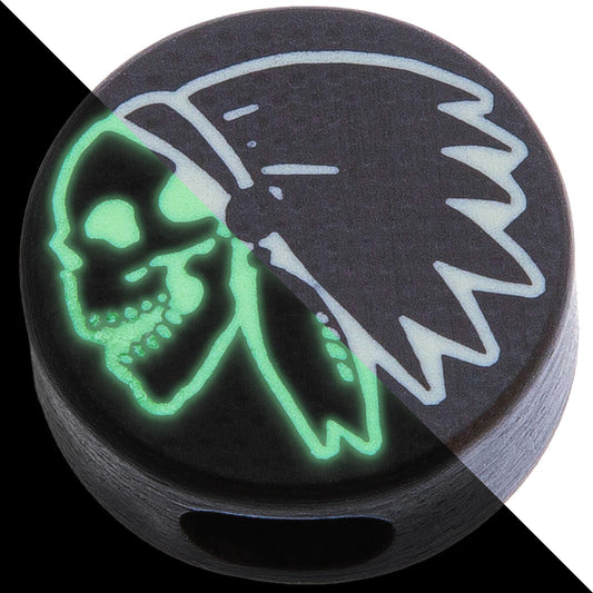 Circle Skull War Bonnet Glowing Lanyard Bead Paracord Bead G10 Luminophore