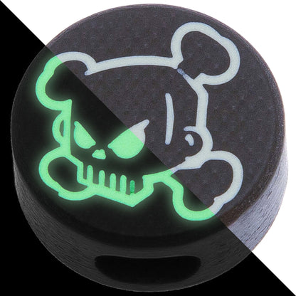 Circle Skull Bones Glowing Lanyard Bead Paracord Bead G10 Luminophore